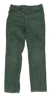 Zelenošedé manšestrové elastické kalhoty H&M