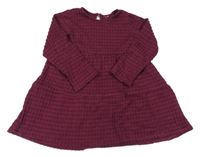 Vínové kostkované vzorované šaty H&M