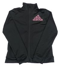 Černá thermo propínací mikina Adidas