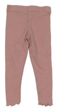Světlerůžové žebrované legíny Primark