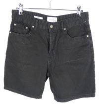Pánské černé riflové kraťasy Pull&Bear 