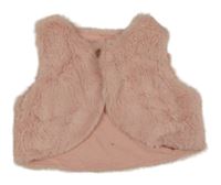 Růžová kožešinová podšitá vesta Nutmeg