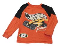 Oranžovo-černé triko s Hot Wheels