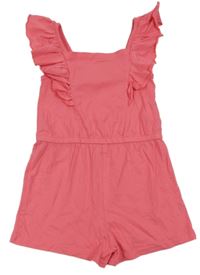 Tmavorůžový letní overal s volánky Primark
