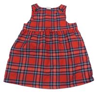 Červeno-tmavomodro-bílé kostkované třpytivé šaty H&M