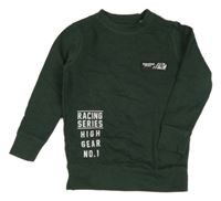 Tmavozelená mikina s nášivkou 