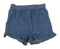 Modré lehké riflové kraťasy s volánky Primark