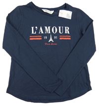Nové - Tmavomodro-červeno-bílé triko s nápisem H&M