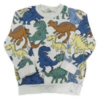 Bílá mikina s dinosaury H&M