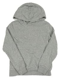 Šedá melírovaná mikina s kapucí H&M