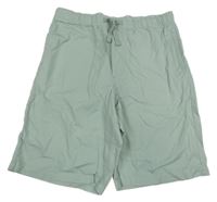 Zelenošedé plátěné kraťasy H&M