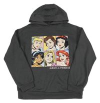Tmavošedá mikina s Disney princeznami a kapucí Primark