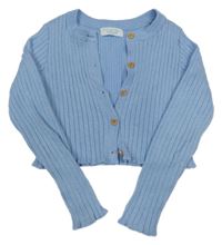Světlemodrý žebrovaný propínací crop svetr Primark