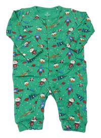 Zelený overal s vánočním motivem Mothercare