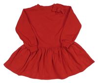 Červené teplákové šaty s mašlí H&M