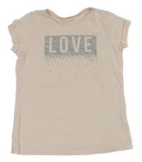Světlerůžové tričko s nápisem Primark