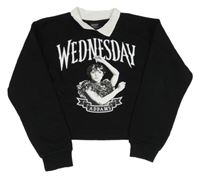 Černá crop mikina s Wednesday a límečkem Primark