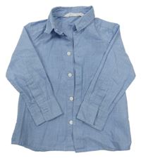 Modrá melírovaná košile H&M