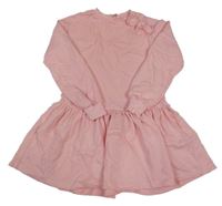 Světlerůžové teplákové šaty s 3D mašlí H&M