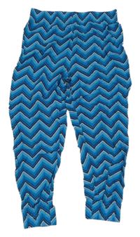 Modro-černo-bílé vzorované lehké kalhoty KIDS