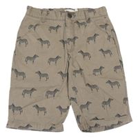 Khaki plátěné kraťasy se zebrami Orchestra