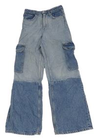 Modré šisované široké cargo rifle H&M