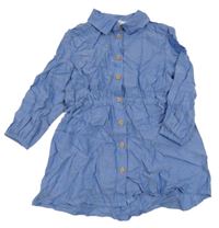 Modré košilové šaty riflového vzhledu H&M