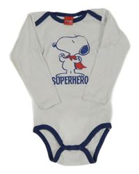 Bílo-tmavomodré body se Snoopym 