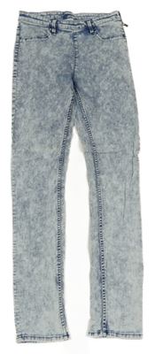 Modro-bílé plísňové super skinny fit rifle H&M