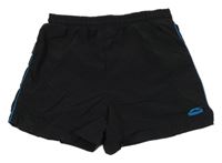 Černé plážové kraťasy s logem Slazenger