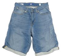 Modré teplákové riflové kraťasy JACK&JONES