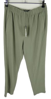 Nové - Dámské khaki volné kalhoty Primark 
