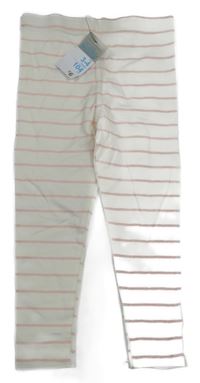 Nové - Růžovo-bílé pruhované legíny Primark