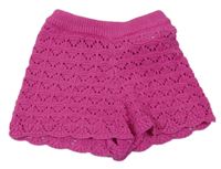 Růžové pletené kraťasy s dirkovaným vzorem Zara