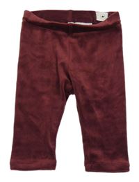 Vínové plyšové legíny H&M