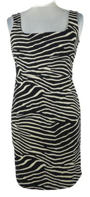 Dámské černo-béžové vzorované pouzdrové šaty H&M
