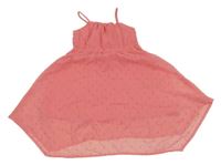 Růžové vzorované třpytivé šifonové šaty H&M