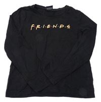 Černé triko s nápisem - Friends 