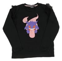 Černá mikina s pokémonem a volánky 