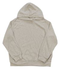 Světlebéžové úpletové žebrované mikinotriko s kapucí H&M