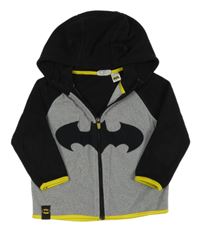 Černo-šedá fleecová propínací mikina s kapucí - Batman 