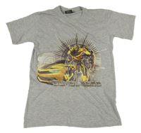 Šedé melírované tričko s Bumblebeem - Transformers