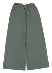 Khaki široké lehké kalhoty H&M