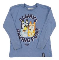 Modré triko s Bluey a Bingem Primark