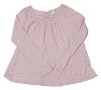Světlerůžová tunika s krajkou H&M