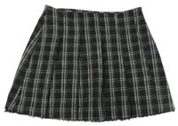 Černo-bílá kostkovaná vlněná sukně Zara