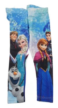 Modré vzorované legíny s Frozen Disney