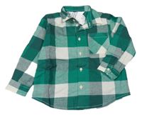 Nové - tmavozeleno-bílá kostkovaná košile H&M