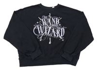 Černá crop mikina s nápisy H&M