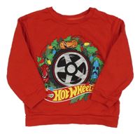 Červená mikina s Hot Wheels auty Dunnes